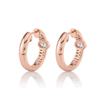 MICHAEL M Fashion Earrings Orb Pavé Bezel Hoop Earrings
