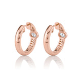 MICHAEL M Fashion Earrings Orb Pavé Bezel Hoop Earrings