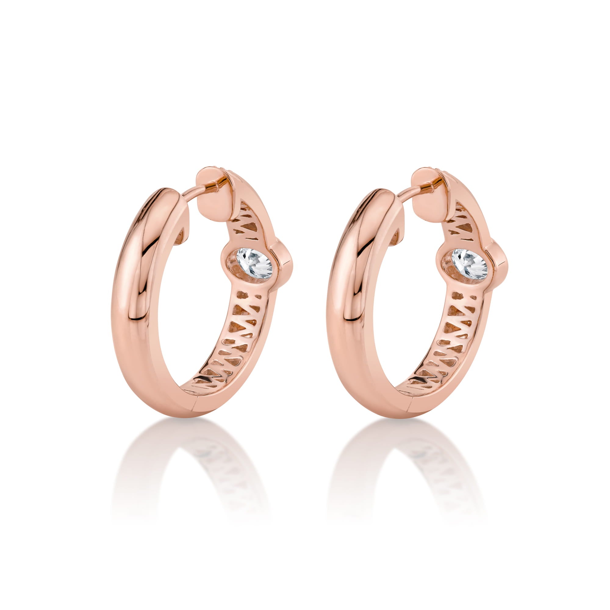 MICHAEL M Fashion Earrings Orb Pavé Bezel Hoop Earrings