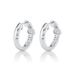 MICHAEL M Fashion Earrings Orb Pavé Bezel Hoop Earrings