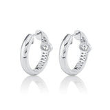 MICHAEL M Fashion Earrings Orb Pavé Bezel Hoop Earrings