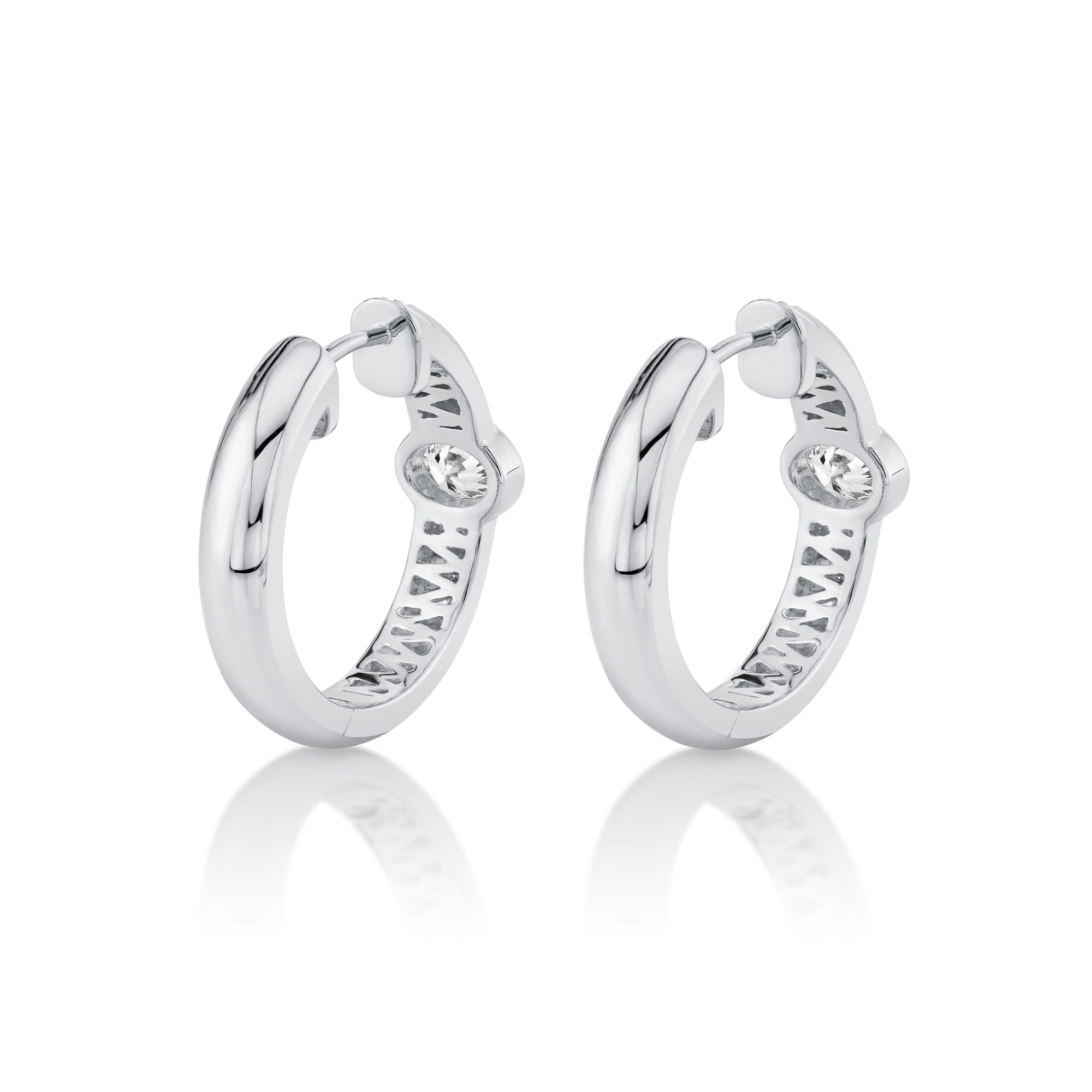 MICHAEL M Fashion Earrings Orb Pavé Bezel Hoop Earrings