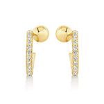 MICHAEL M Fashion Earrings Orb Pavé Bypass Hoop Earrings