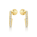 MICHAEL M Fashion Earrings Orb Pavé Bypass Hoop Earrings