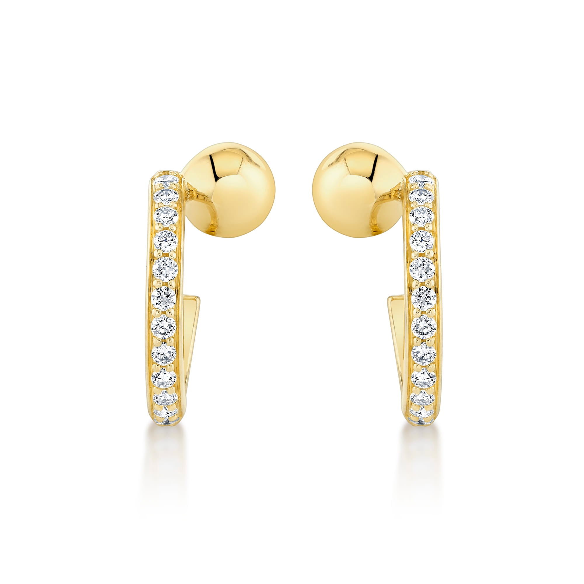 MICHAEL M Fashion Earrings Orb Pavé Bypass Hoop Earrings