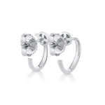 MICHAEL M Fashion Earrings Orb Pavé Bypass Hoop Earrings