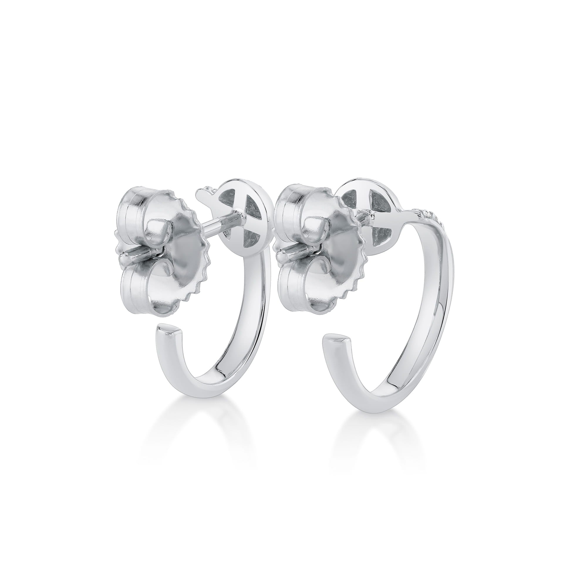 MICHAEL M Fashion Earrings Orb Pavé Bypass Hoop Earrings