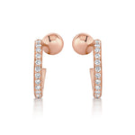MICHAEL M Fashion Earrings Orb Pavé Bypass Hoop Earrings