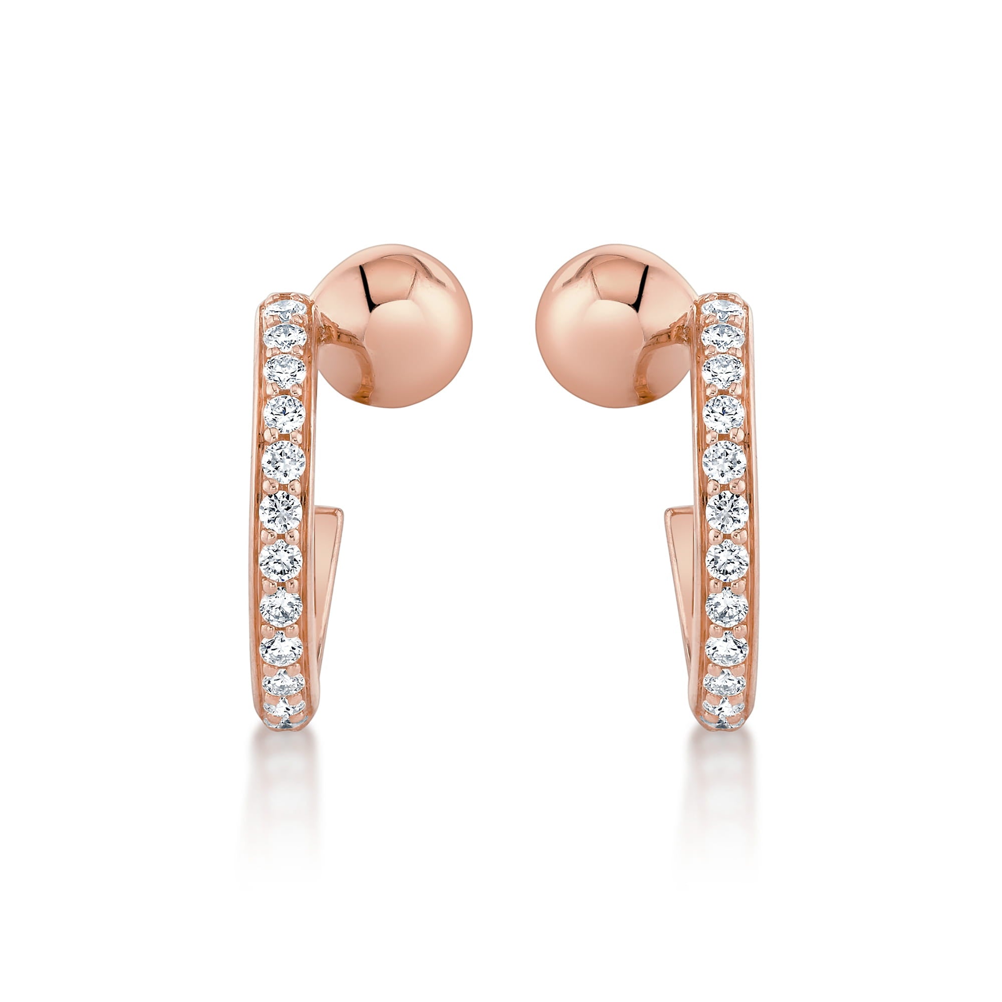 MICHAEL M Fashion Earrings Orb Pavé Bypass Hoop Earrings