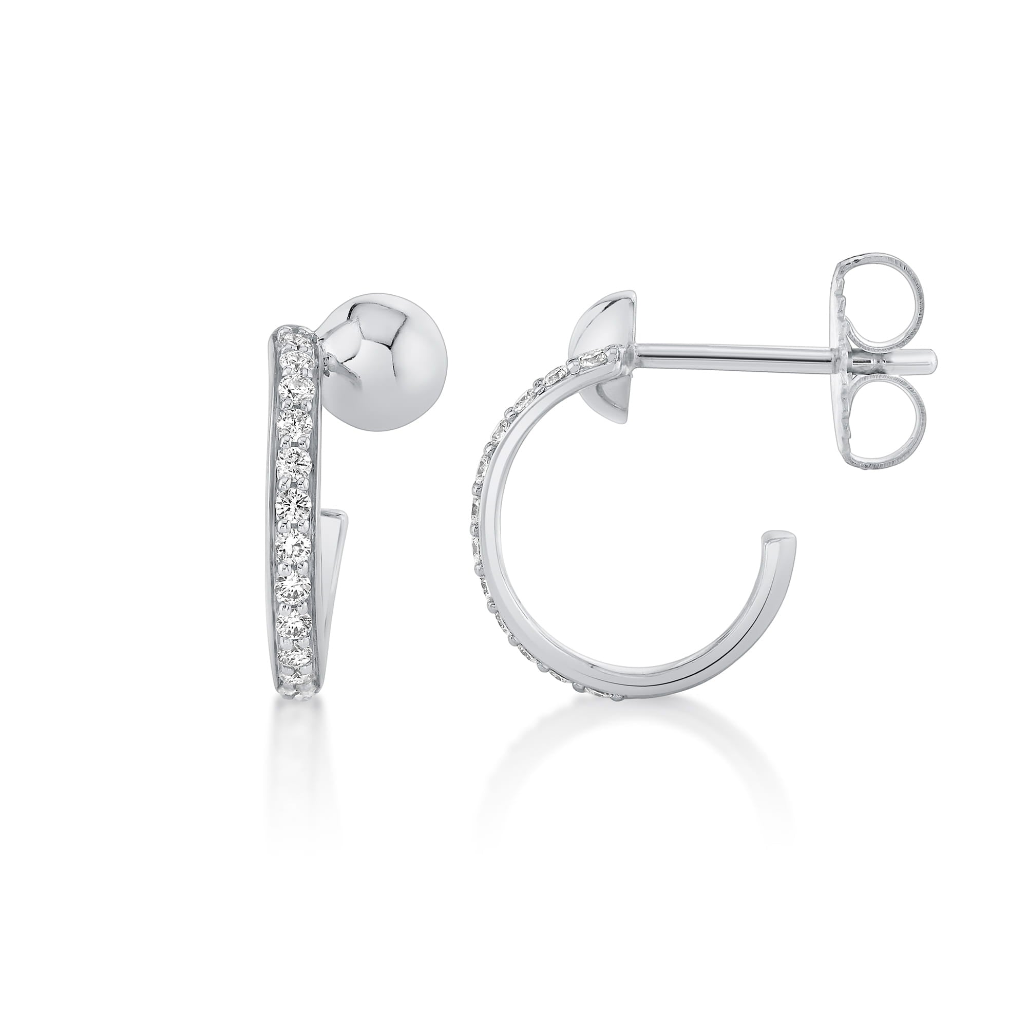 MICHAEL M Fashion Earrings Orb Pavé Bypass Hoop Earrings
