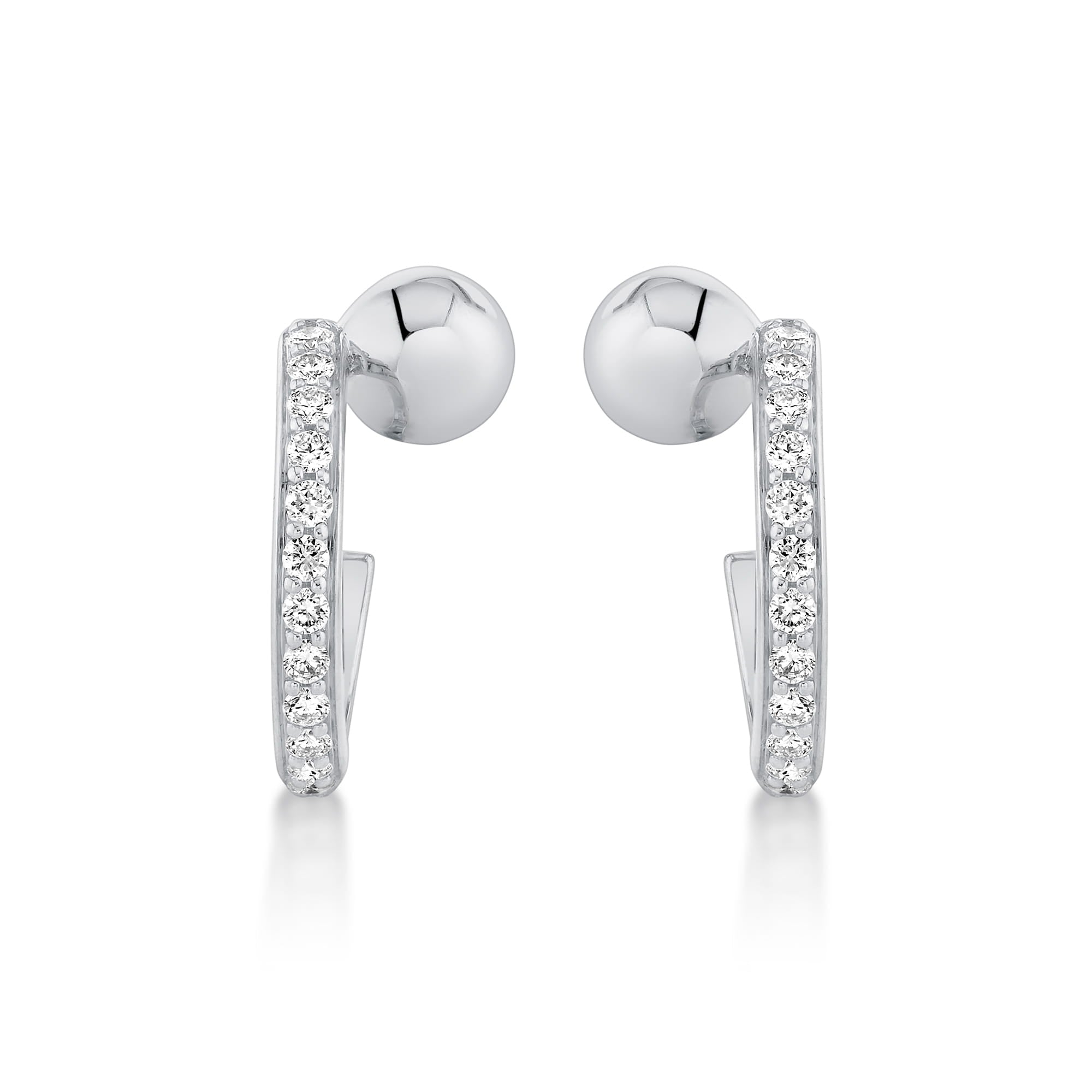 MICHAEL M Fashion Earrings Orb Pavé Bypass Hoop Earrings