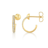 MICHAEL M Fashion Earrings Orb Pavé Bypass Hoop Earrings