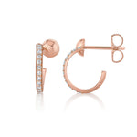 MICHAEL M Fashion Earrings Orb Pavé Bypass Hoop Earrings