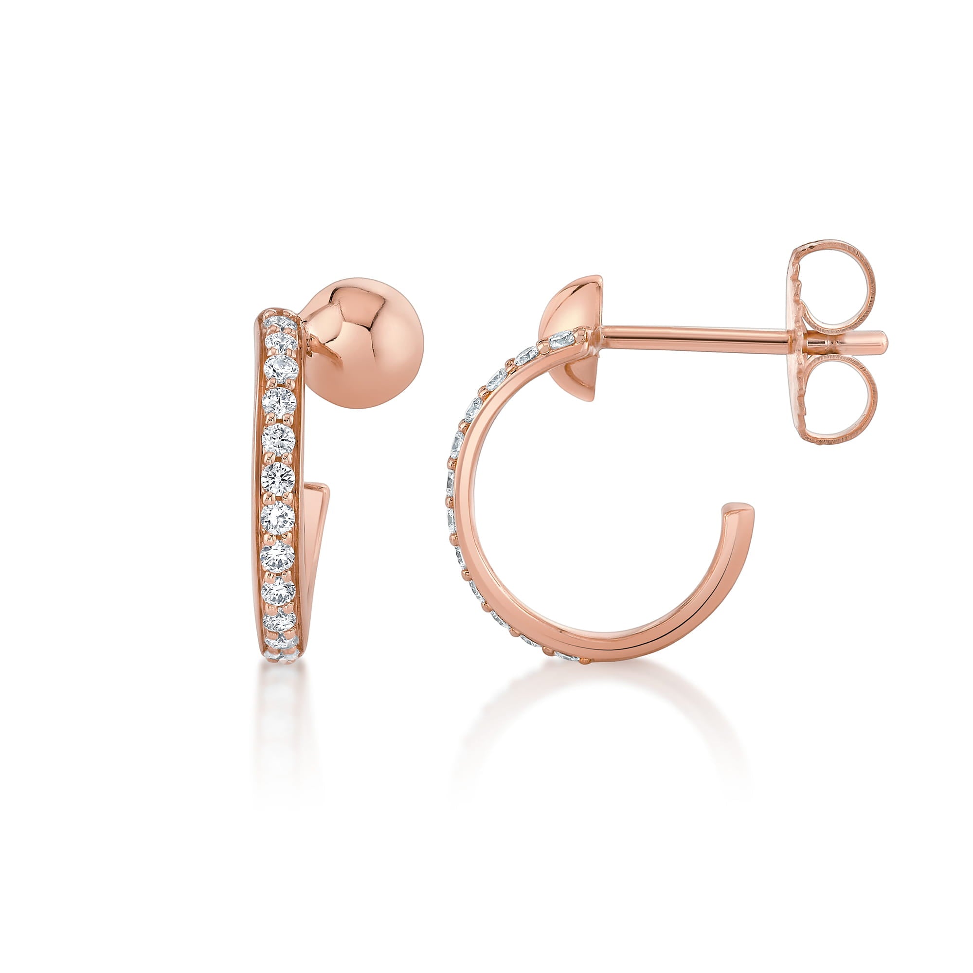 MICHAEL M Fashion Earrings Orb Pavé Bypass Hoop Earrings
