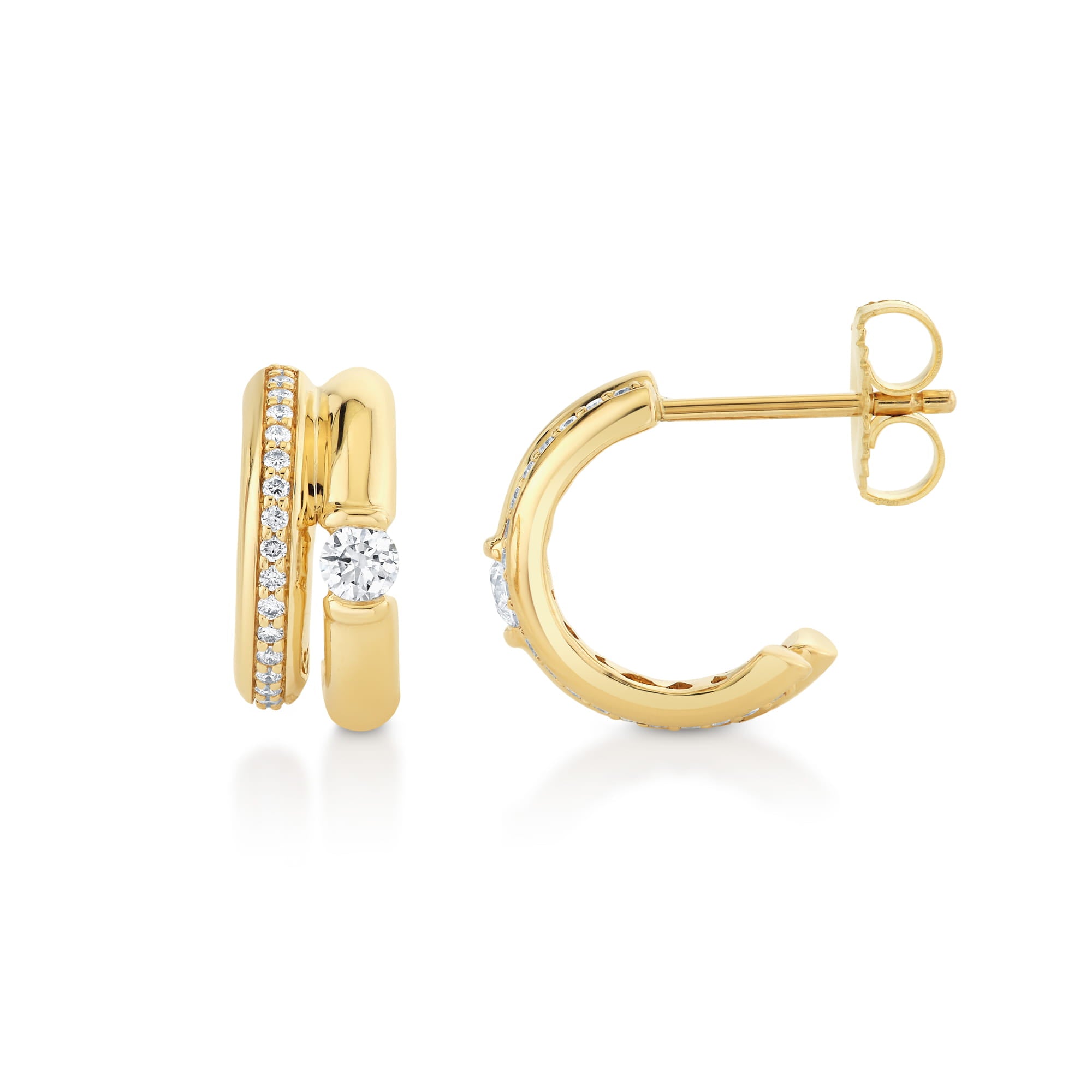MICHAEL M Fashion Earrings Orb Split Pavé Hoop Earrings