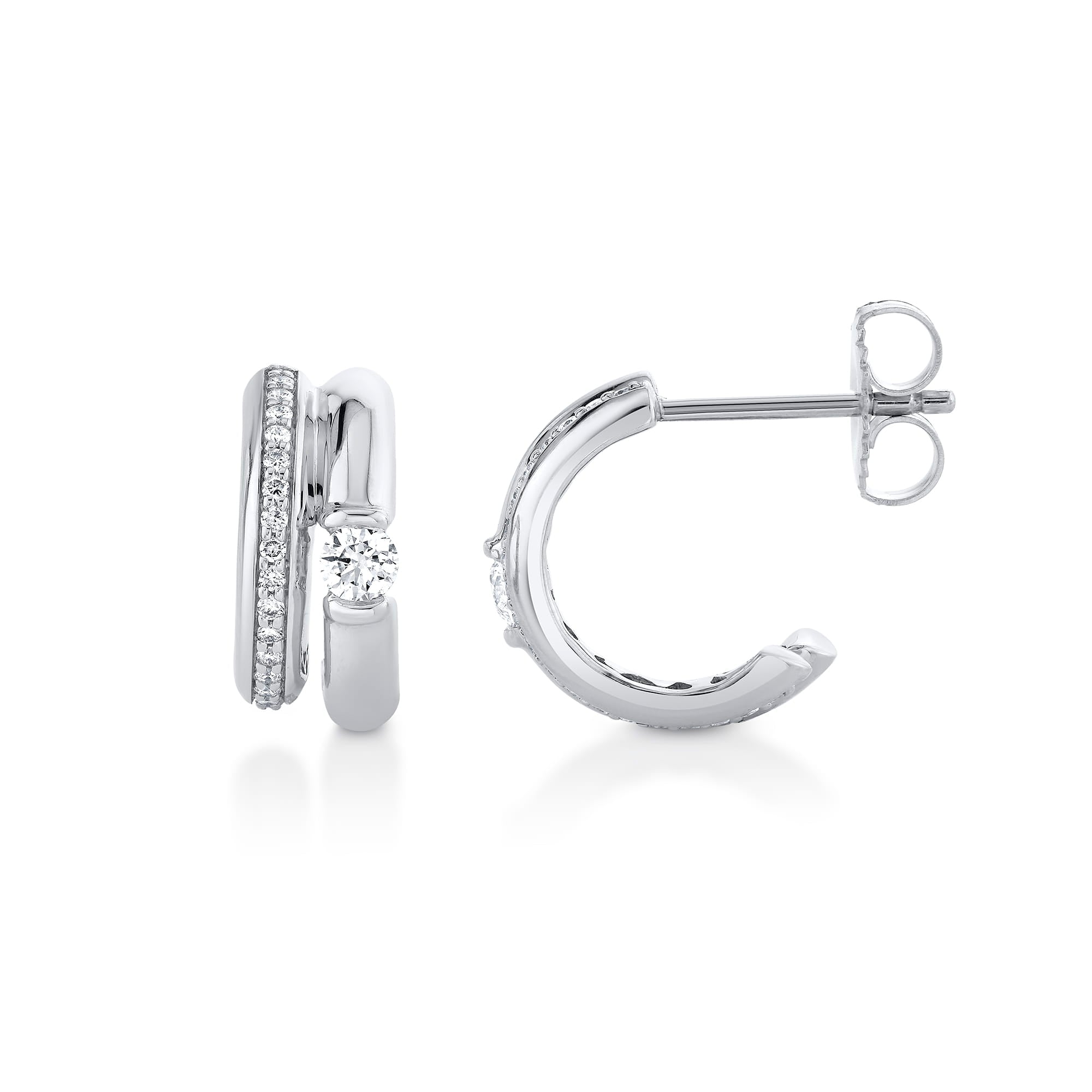 MICHAEL M Fashion Earrings Orb Split Pavé Hoop Earrings