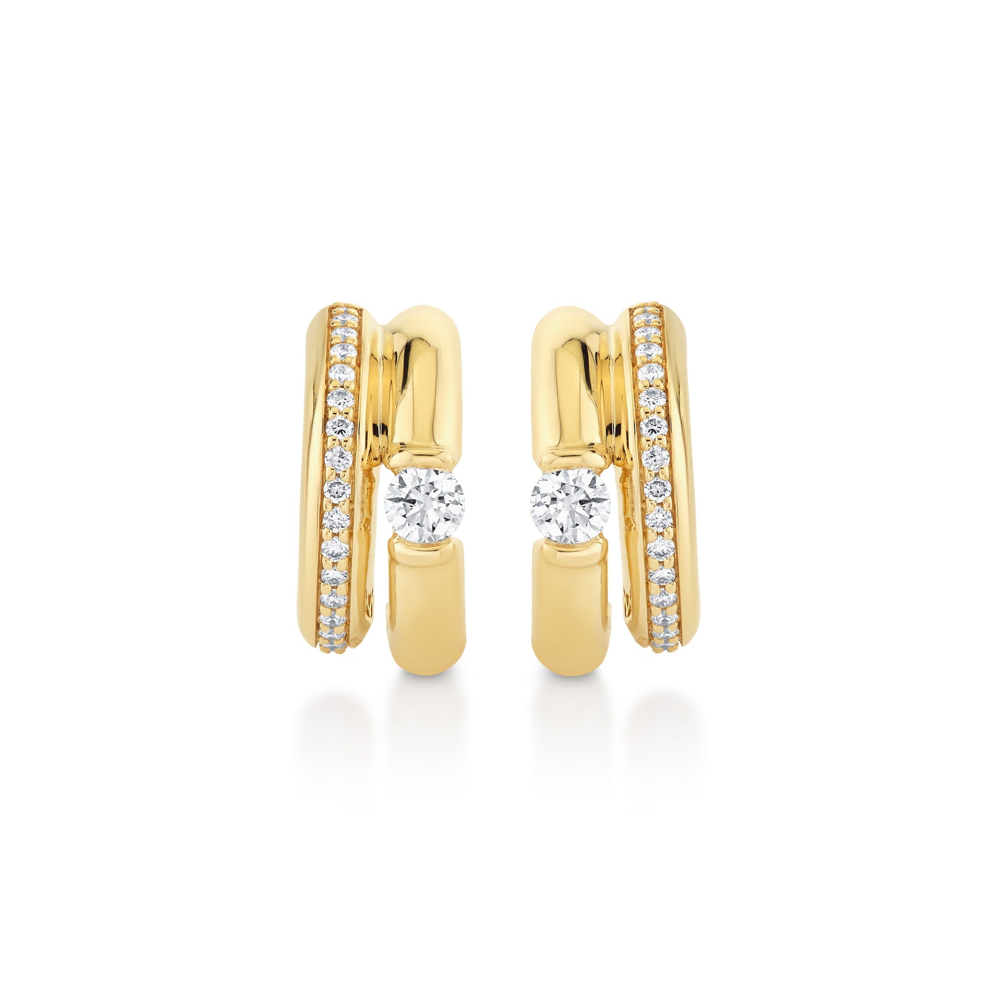 MICHAEL M Fashion Earrings Orb Split Pavé Hoop Earrings
