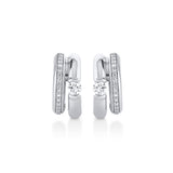 MICHAEL M Fashion Earrings Orb Split Pavé Hoop Earrings