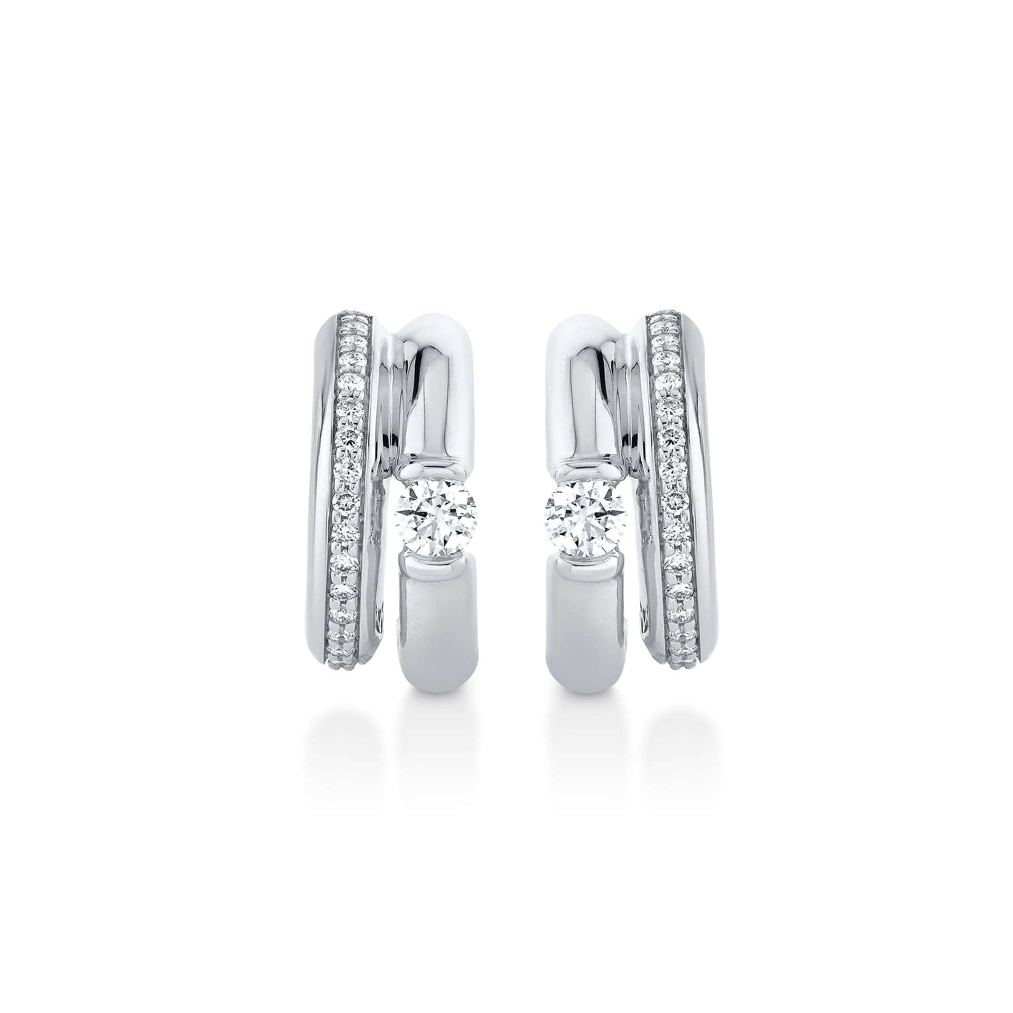 MICHAEL M Fashion Earrings Orb Split Pavé Hoop Earrings