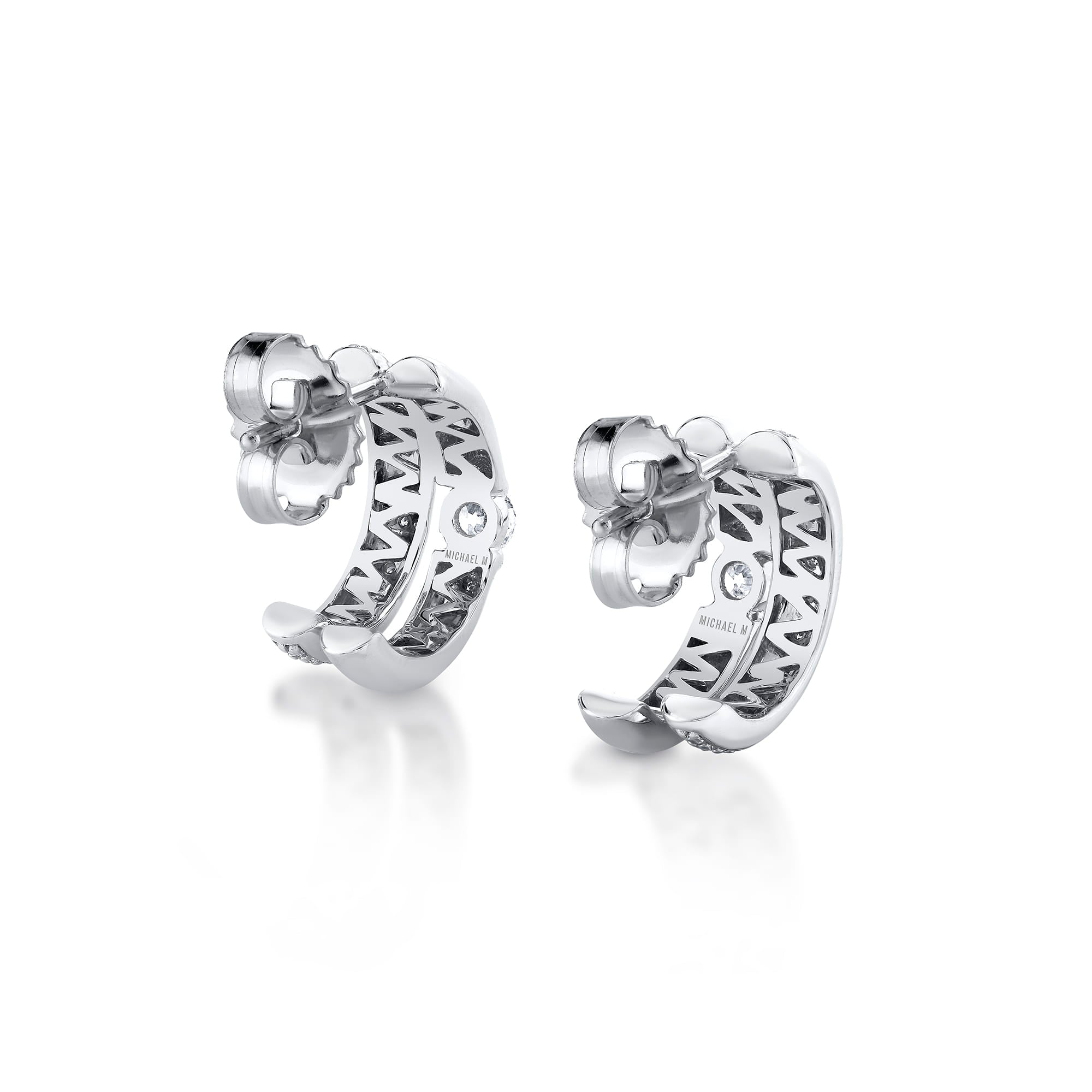 MICHAEL M Fashion Earrings Orb Split Pavé Hoop Earrings