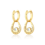 MICHAEL M Fashion Earrings Orb Teardrop Bezel Drop Earrings