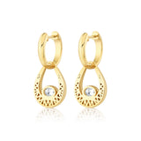 MICHAEL M Fashion Earrings Orb Teardrop Bezel Drop Earrings