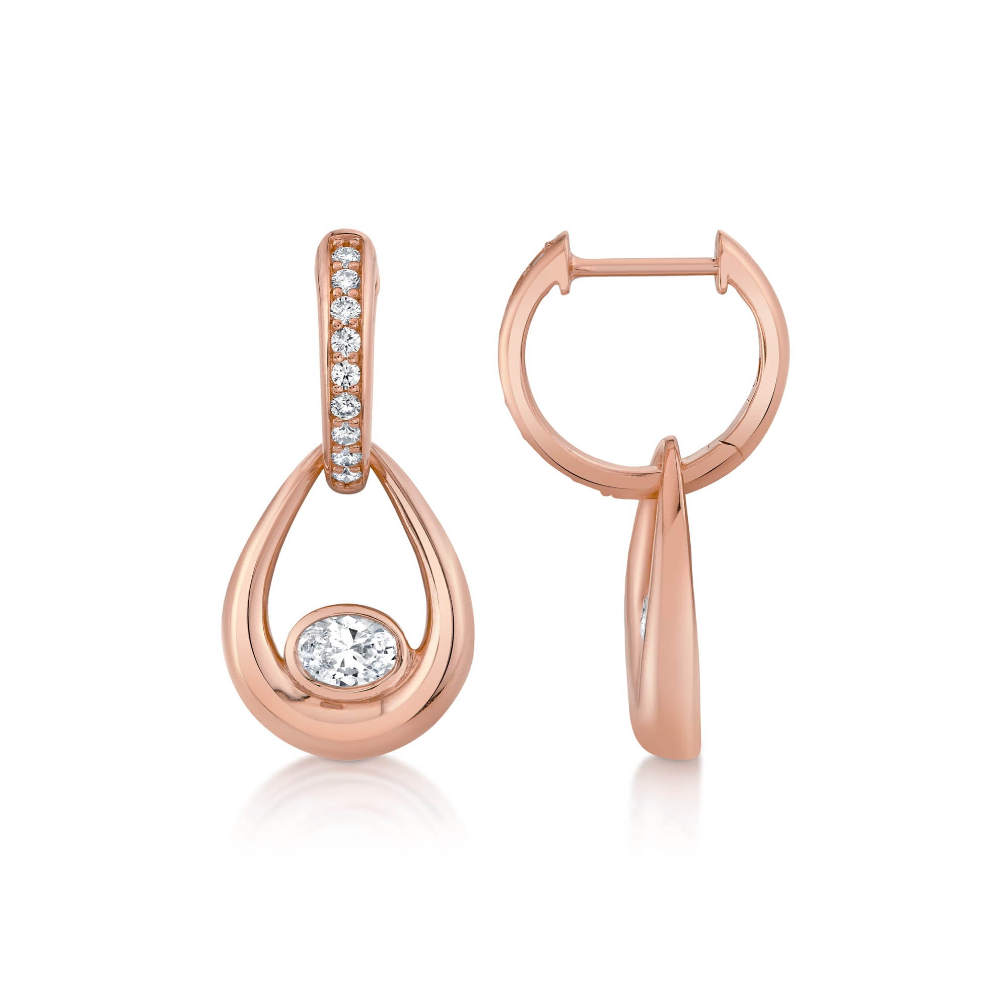 MICHAEL M Fashion Earrings Orb Teardrop Bezel Drop Earrings