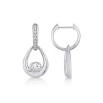 MICHAEL M Fashion Earrings Orb Teardrop Bezel Drop Earrings