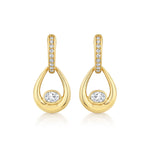 MICHAEL M Fashion Earrings Orb Teardrop Bezel Drop Earrings