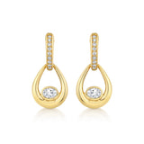 MICHAEL M Fashion Earrings Orb Teardrop Bezel Drop Earrings