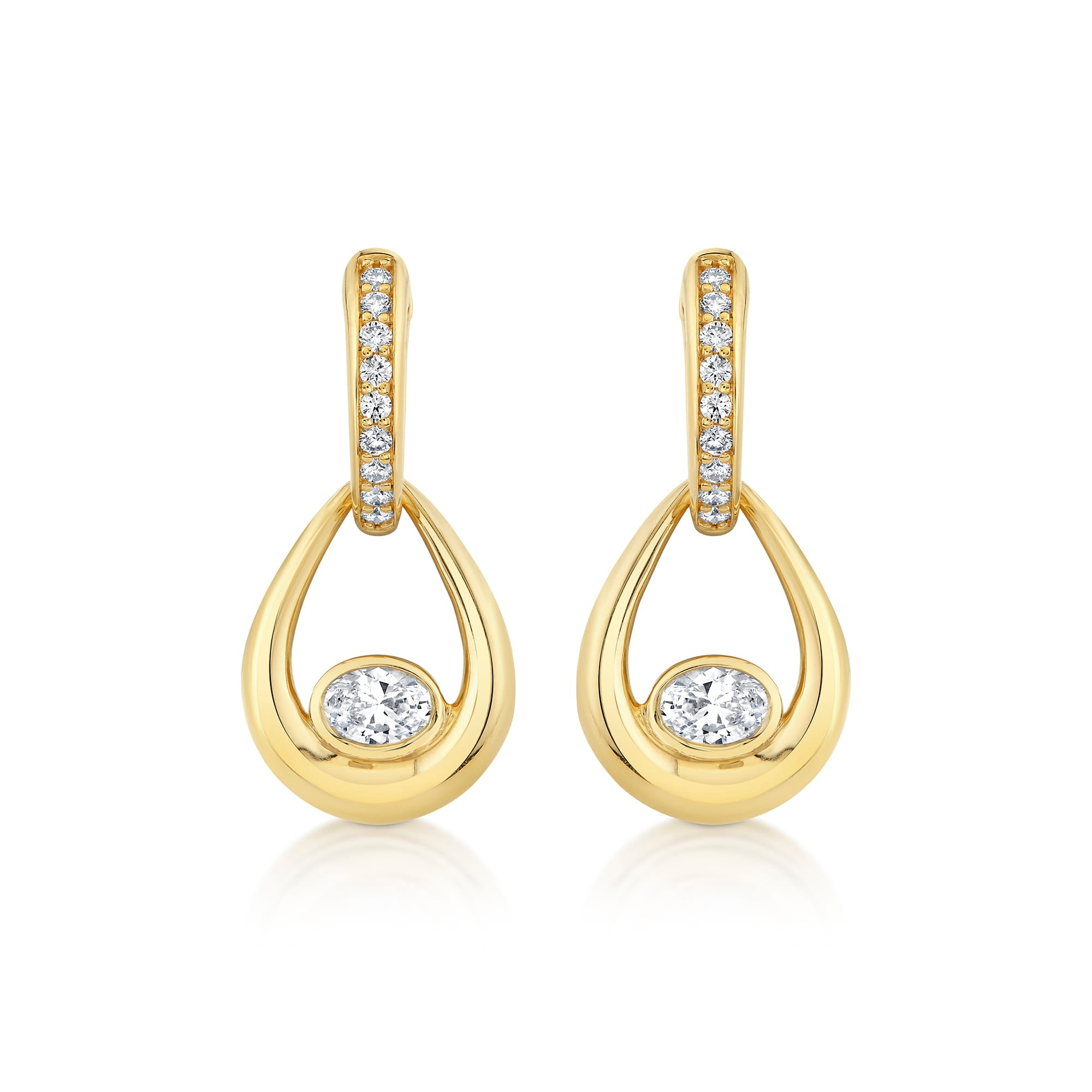 MICHAEL M Fashion Earrings Orb Teardrop Bezel Drop Earrings