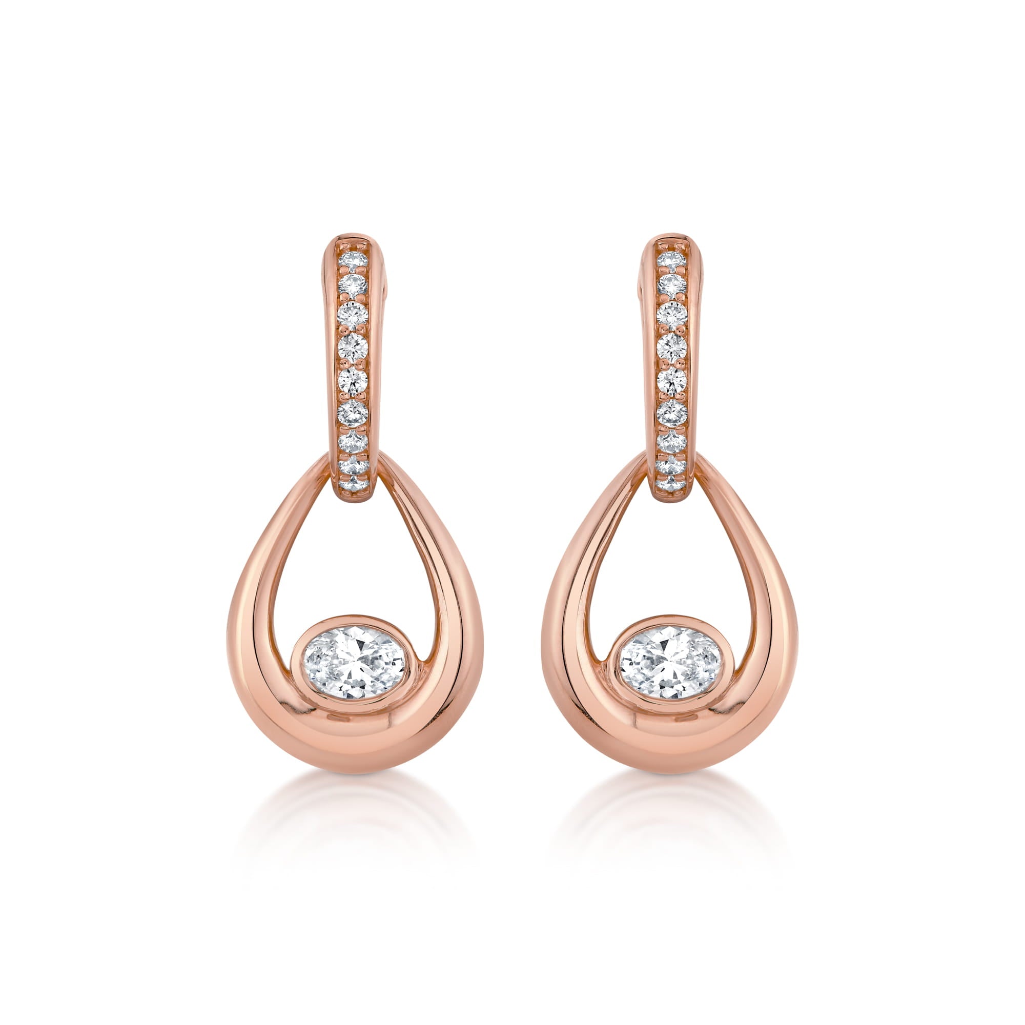MICHAEL M Fashion Earrings Orb Teardrop Bezel Drop Earrings