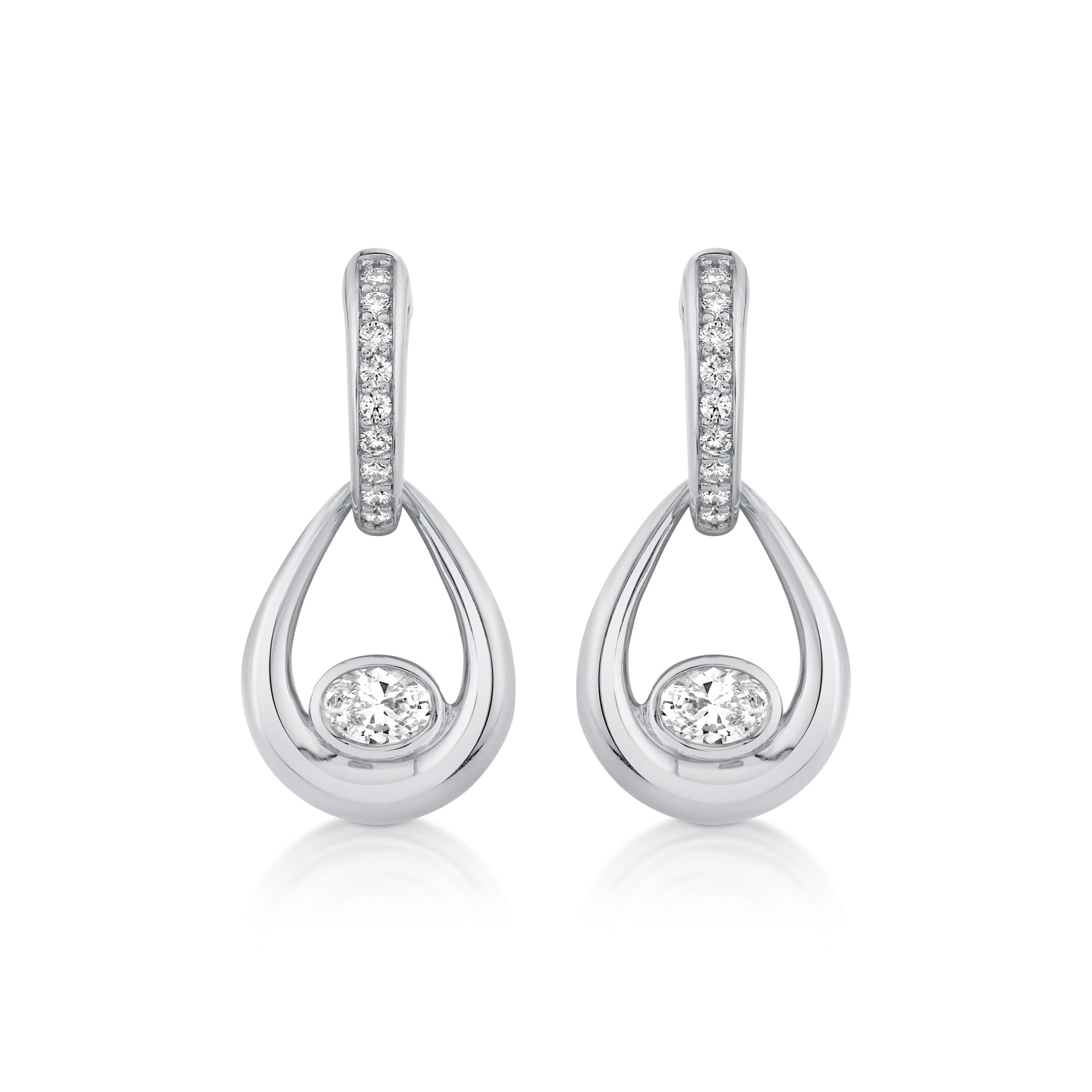 MICHAEL M Fashion Earrings Orb Teardrop Bezel Drop Earrings