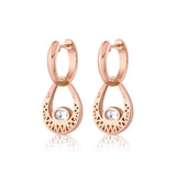 MICHAEL M Fashion Earrings Orb Teardrop Bezel Drop Earrings