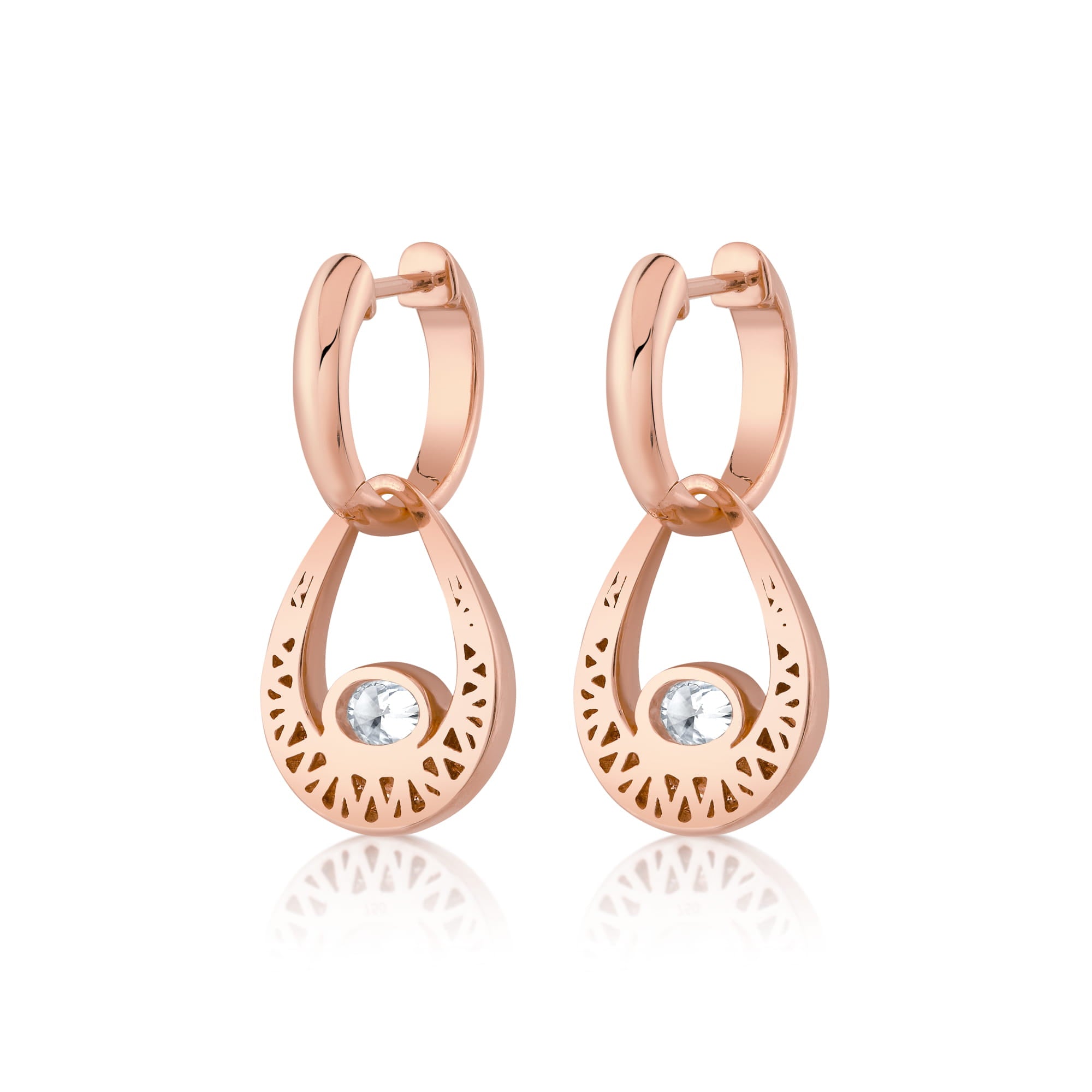MICHAEL M Fashion Earrings Orb Teardrop Bezel Drop Earrings