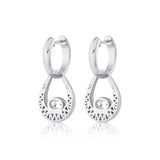 MICHAEL M Fashion Earrings Orb Teardrop Bezel Drop Earrings