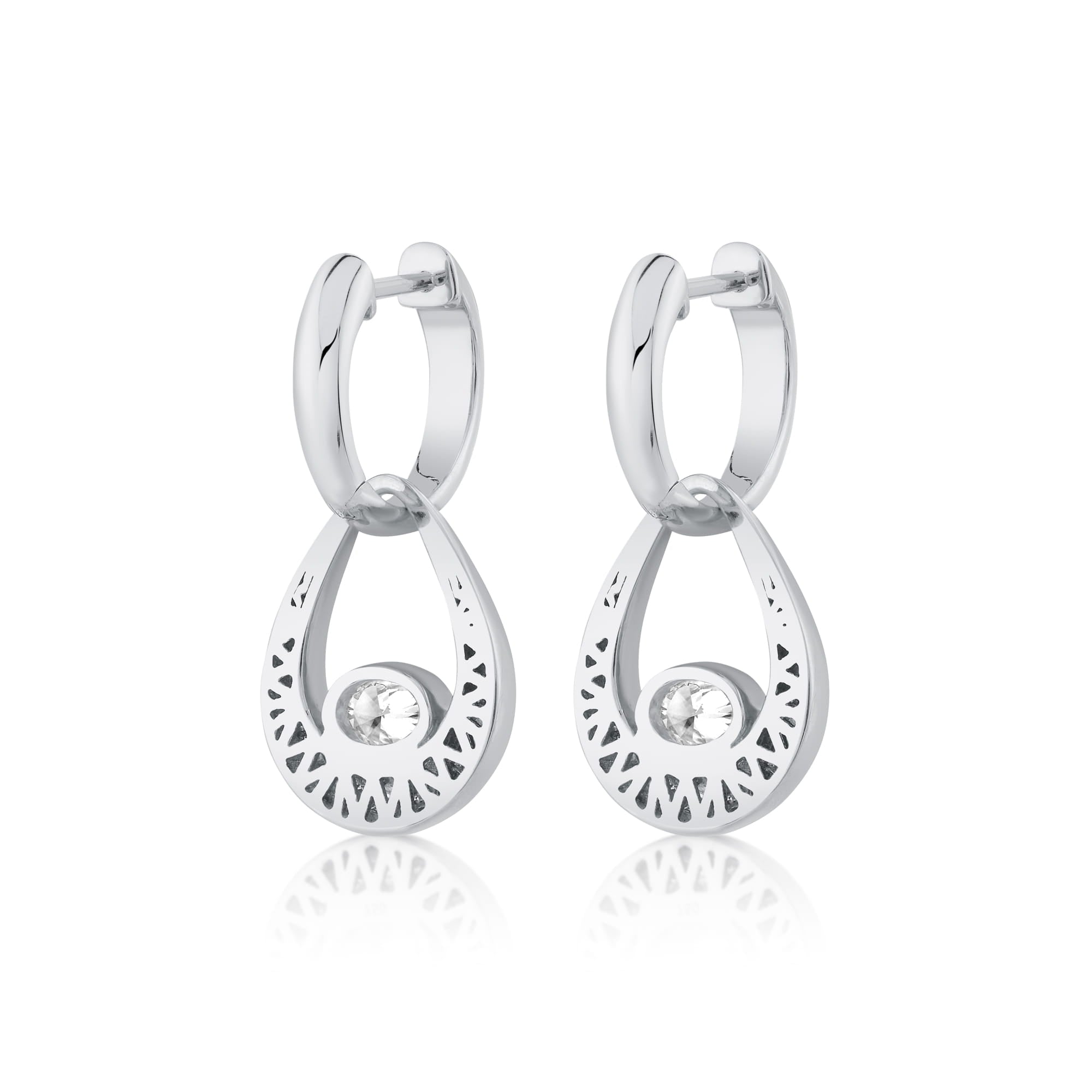 MICHAEL M Fashion Earrings Orb Teardrop Bezel Drop Earrings