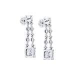 MICHAEL M Fashion Earrings Platinum Montage Cushion Cut Drop Earrings