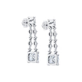 MICHAEL M Fashion Earrings Platinum Montage Cushion Cut Drop Earrings