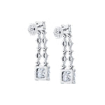MICHAEL M Fashion Earrings Platinum Montage Cushion Cut Drop Earrings