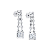 MICHAEL M Fashion Earrings Platinum Montage Cushion Cut Drop Earrings