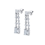 MICHAEL M Fashion Earrings Platinum Montage Cushion Cut Drop Earrings