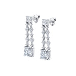 MICHAEL M Fashion Earrings Platinum Montage Cushion Cut Drop Earrings