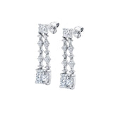 MICHAEL M Fashion Earrings Platinum Montage Cushion Cut Drop Earrings