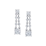 MICHAEL M Fashion Earrings Platinum Montage Cushion Cut Drop Earrings