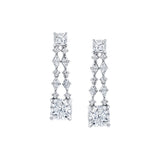 MICHAEL M Fashion Earrings Platinum Montage Cushion Cut Drop Earrings