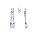 MICHAEL M Fashion Earrings Platinum Montage Cushion Cut Drop Earrings