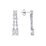MICHAEL M Fashion Earrings Platinum Montage Cushion Cut Drop Earrings