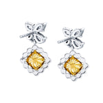 MICHAEL M Fashion Earrings Platinum Montage Yellow Diamond Drop Butterfly Earrings
