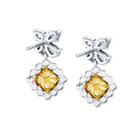 MICHAEL M Fashion Earrings Platinum Montage Yellow Diamond Drop Butterfly Earrings
